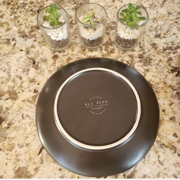 BRAND NEW Set of 4 Rae Dunn EAT plates black - Picture 5 of 6
